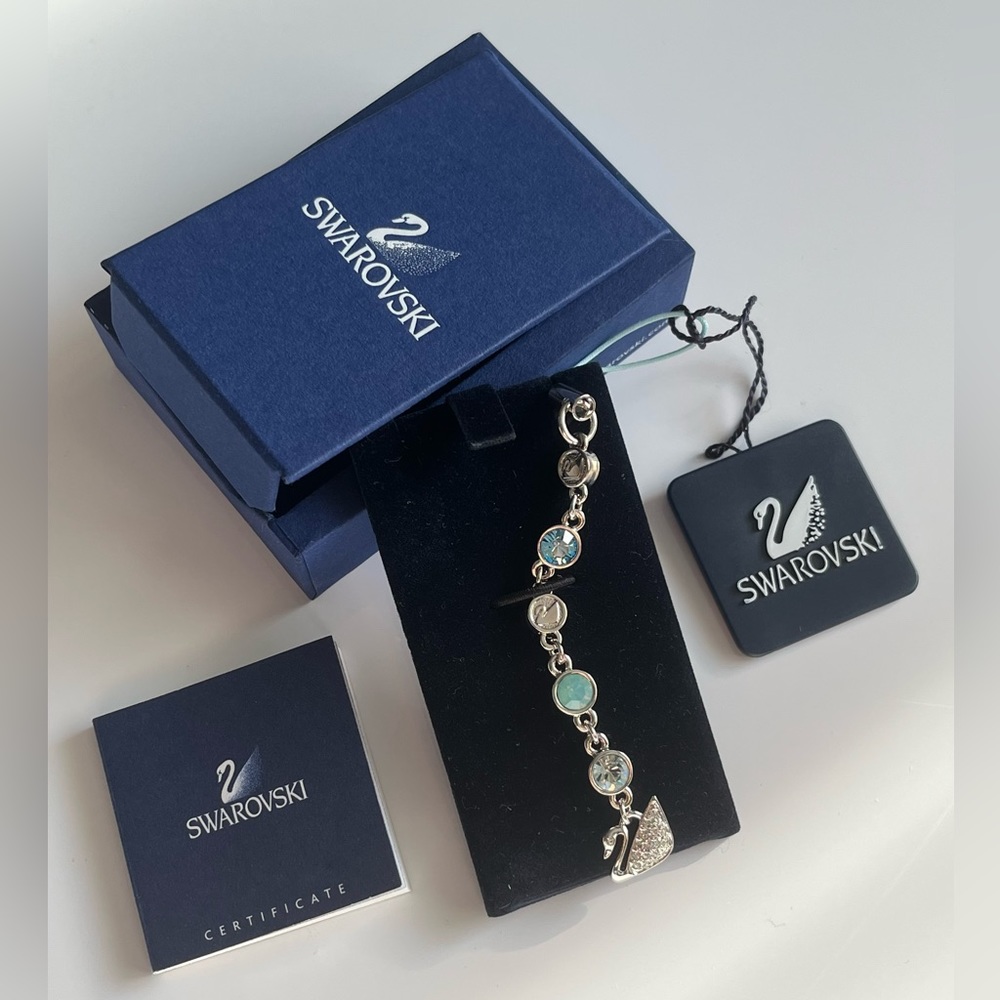 SWAROVSKI Signed Blue  Rhinestone Phone Charm NWT